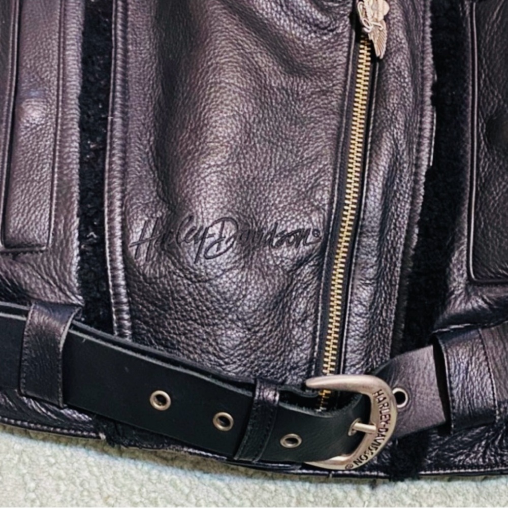Harley-Davidson Black Leather Authentic Jacket EUC - Picture 4 of 11